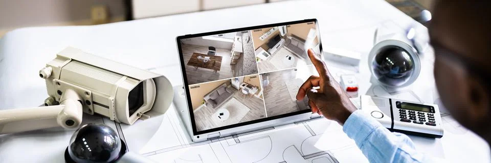 Surveillance Security Camera System Stock Photos