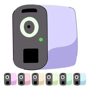 Surveillance security camera vector cartoon graphic Illustrazione stock