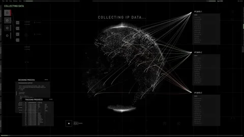 Surveillance Software Detected Position Of Dangerous Hackers IP On Global Map Stock Footage 319256857