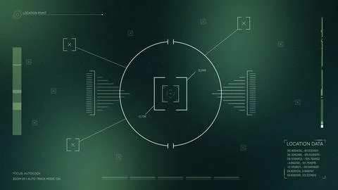 Surveillance system display with location data and facial recognition features Stock Illustration