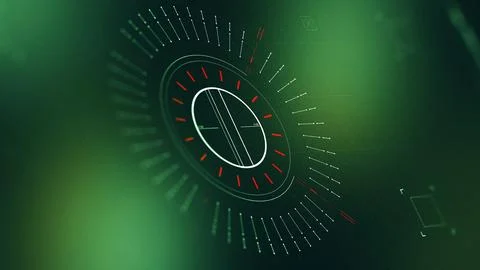 Surveillance system displaying facial recognition data in a dark setting Stock Illustration
