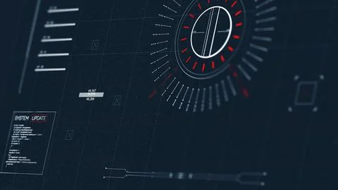 Surveillance system interface displays facial recognition data and updates in Stock Illustration