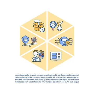 Surveillance system purchasing concept line icons with text Stock Illustration