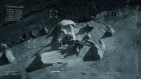 Surveillance system showing location data and activity in an outdoor area Stock Photos