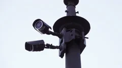 Spray Paint Vandalizes Surveillance Came, Stock Video