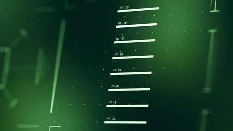 Surveillance tools display information in green hue with numbered lines and Stock Illustration