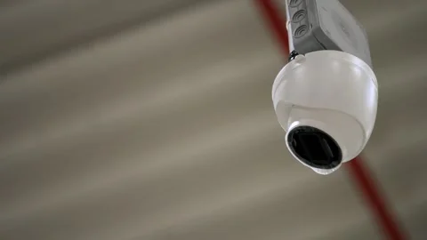 Surveillance Video System. Security Camera For Safety At Warehouse Logisctis Cen Stock Footage 244526682