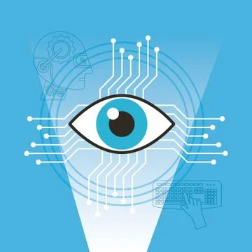 Surveillance vision technology artificial inteligence イラスト素材