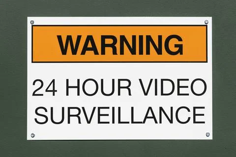 Surveillance Warning Sign Stock Photos