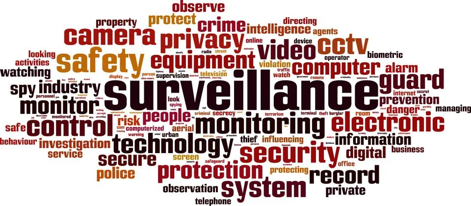 Surveillance word cloud Stock Illustration