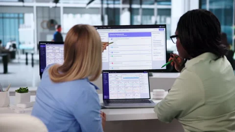 Survey Analyst Reviews Online Feedback Form Data Stock Footage 345324413