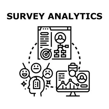 Survey analytics concept vector illustrating data research 库存插图
