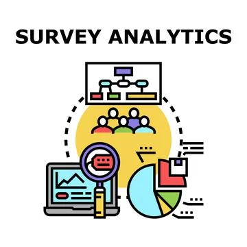 Survey analytics concept vector illustrating data research Stock Illustration