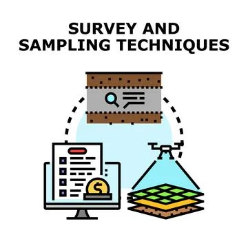 Survey and sampling techniques for data analysis concept Stock Illustration