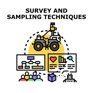 Survey and sampling techniques for data research Stock Illustration