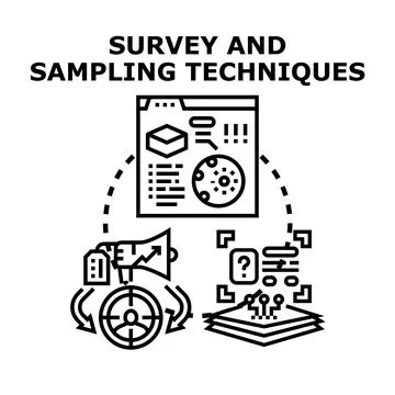 Survey and sampling techniques for data analysis Stock Illustration