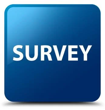 Survey blue square button Stock Illustration