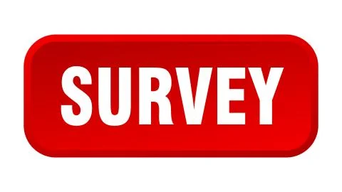 Survey button. survey square 3d push button Illustrazione stock