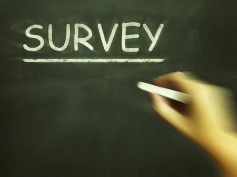 Survey chalk shows gathering data from sample Stock Illustration