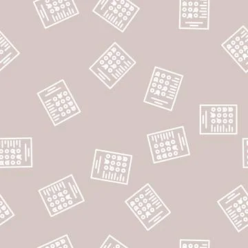 Survey customer testimonial line vector seamless pattern Stock Illustration