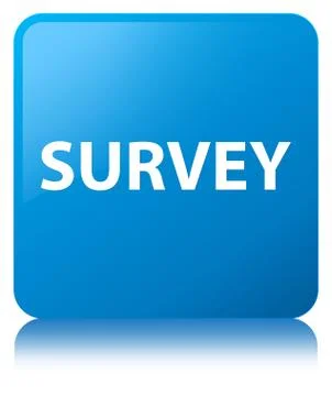 Survey cyan blue square button 스톡 일러스트