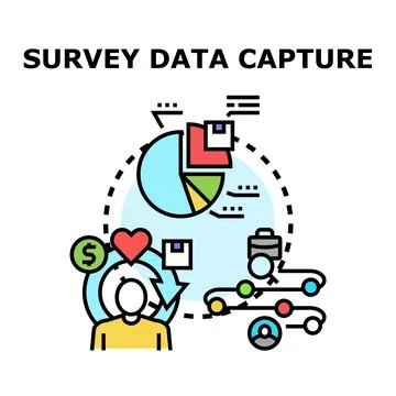 Survey data capture evaluating customer journey research Illustrazione stock
