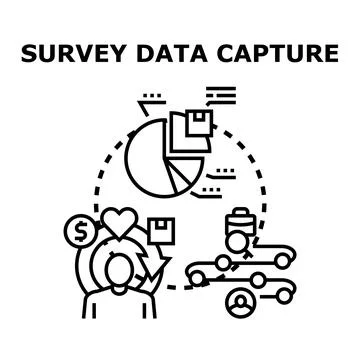 Survey data capture evaluating customer journey research Stock Illustration