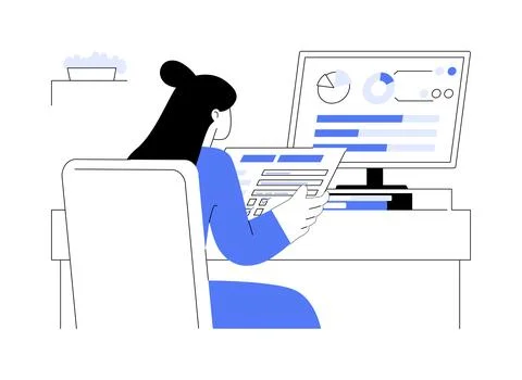 Survey data visualization abstract concept vector illustration. イラスト素材