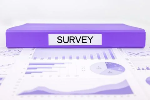Survey documents, graphs, charts and marketing report Stock Photos