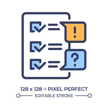 Survey exceptions pixel perfect line color icon Illustrazione stock