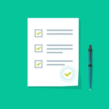 Survey form icon vector, good exam results, quiz, interview assessment Stock Illustration