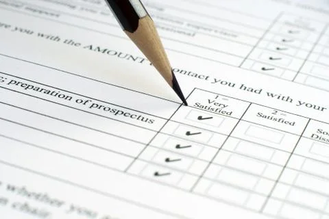 Survey form Foto stock