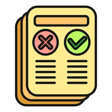 Survey form showing check mark and cross icon 스톡 일러스트