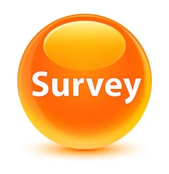 Survey glassy orange round button Stock Illustration