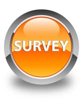 Survey glossy orange round button Stock Illustration