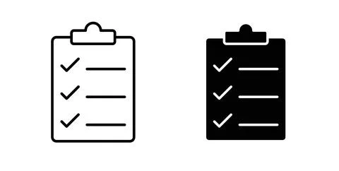 Survey icon collection in black, Line icons, flat symbols Ilustração Stock