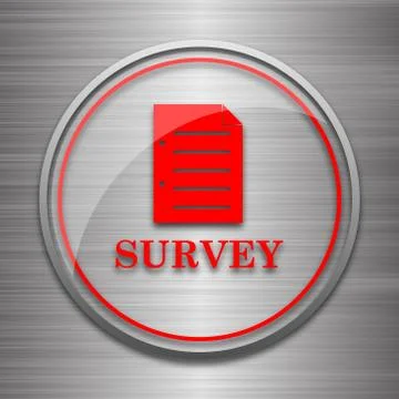 Survey icon. Internet button on metallic background.. Stock Illustration