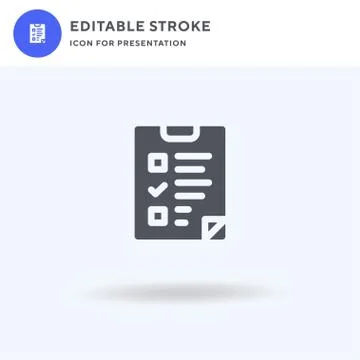 Survey icon vector, filled flat sign, solid pictogram isolated on white, logo Illustrazione stock