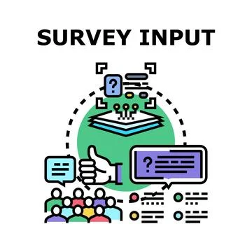 Survey input concept collecting customer opinion data Stock Illustration