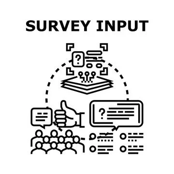 Survey input concept collecting customer opinion data Stock Illustration