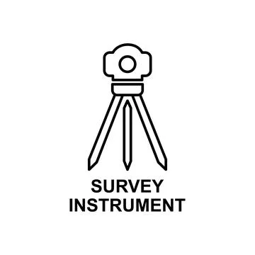 Survey instrument icon. Element of measuring instruments icon with name for Ilustración de archivo