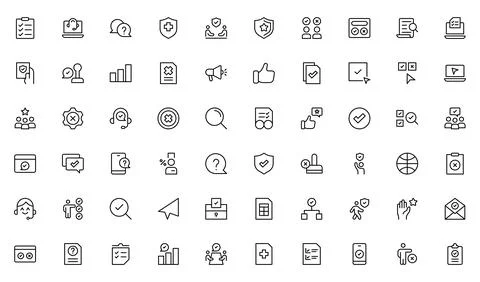 Survey line icon set. For website marketing design, logo, app, template, ui.. Stock Illustration