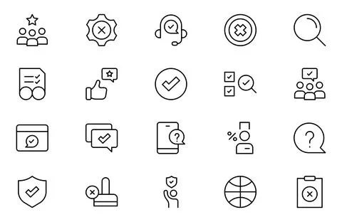 Survey line icon set. For website marketing design, logo, app, template, ui.. Stock Illustration