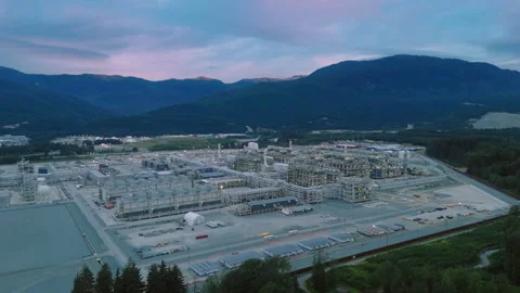 A survey of a LNG processing and shipping facility near Kitimat, BC, Part 1 Stock Footage 317954088