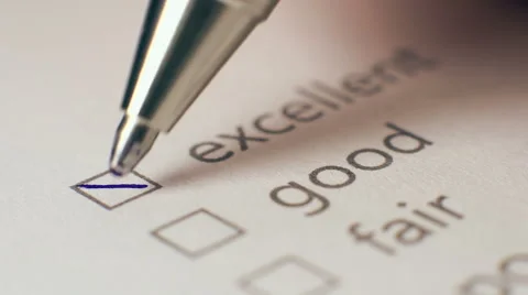 Survey Marking "Excellent" Checkbox Stock Footage 43216197