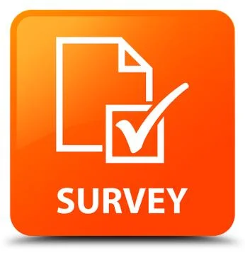 Survey orange square button Stock Illustration