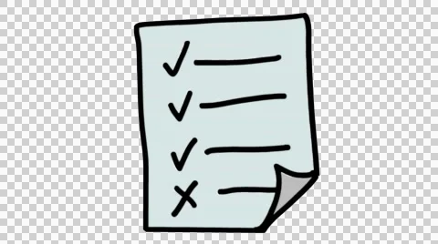 Survey paper check cross mark line drawing animation transparent background  Stock Footage 44891831