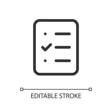 Survey pixel perfect linear ui icon Stock Illustration