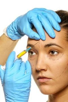 Survey before plastic surgery. Stock Photos