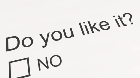 Survey question and answer: Do you like it - No. Conceptual 3D animation Stock Footage 92535944